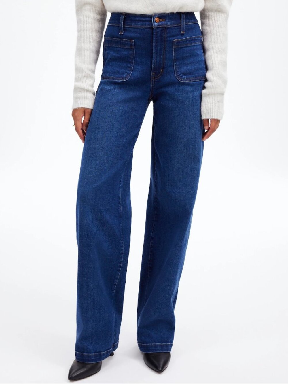 NWT 2024 Madewell Jeans Emmett Wide Leg Patch Pocket Blue Womens 29 NR479 $138 - Picture 1 of 13